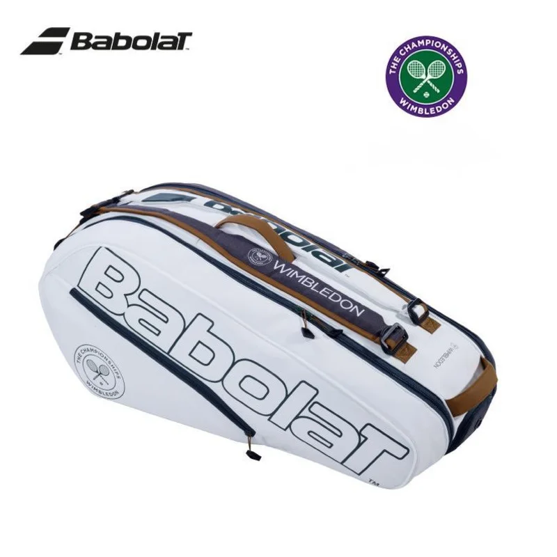 Original Babolat Tennis Bag Wimbledon RAFA Tennis Bag RH6 RH12 WIM Tennis Racket Bag With Shoe Compartment Padel Tennis Backpack