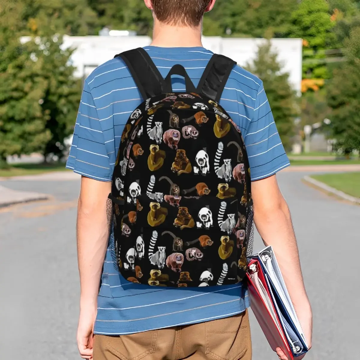 Mixed Lemur Backpacks Teenager Bookbag Cartoon Students School Bags Laptop Rucksack Shoulder Bag Large Capacity