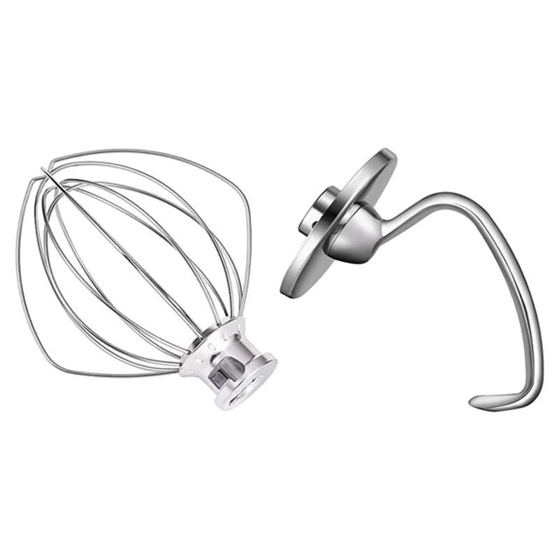 Mixer Aid Attachment Parts Accessories For Kitchenaid 4.5-5QT Tilt-Head Stand Mixer K5WW Wire Whip & 5K7SDH Dough Hook