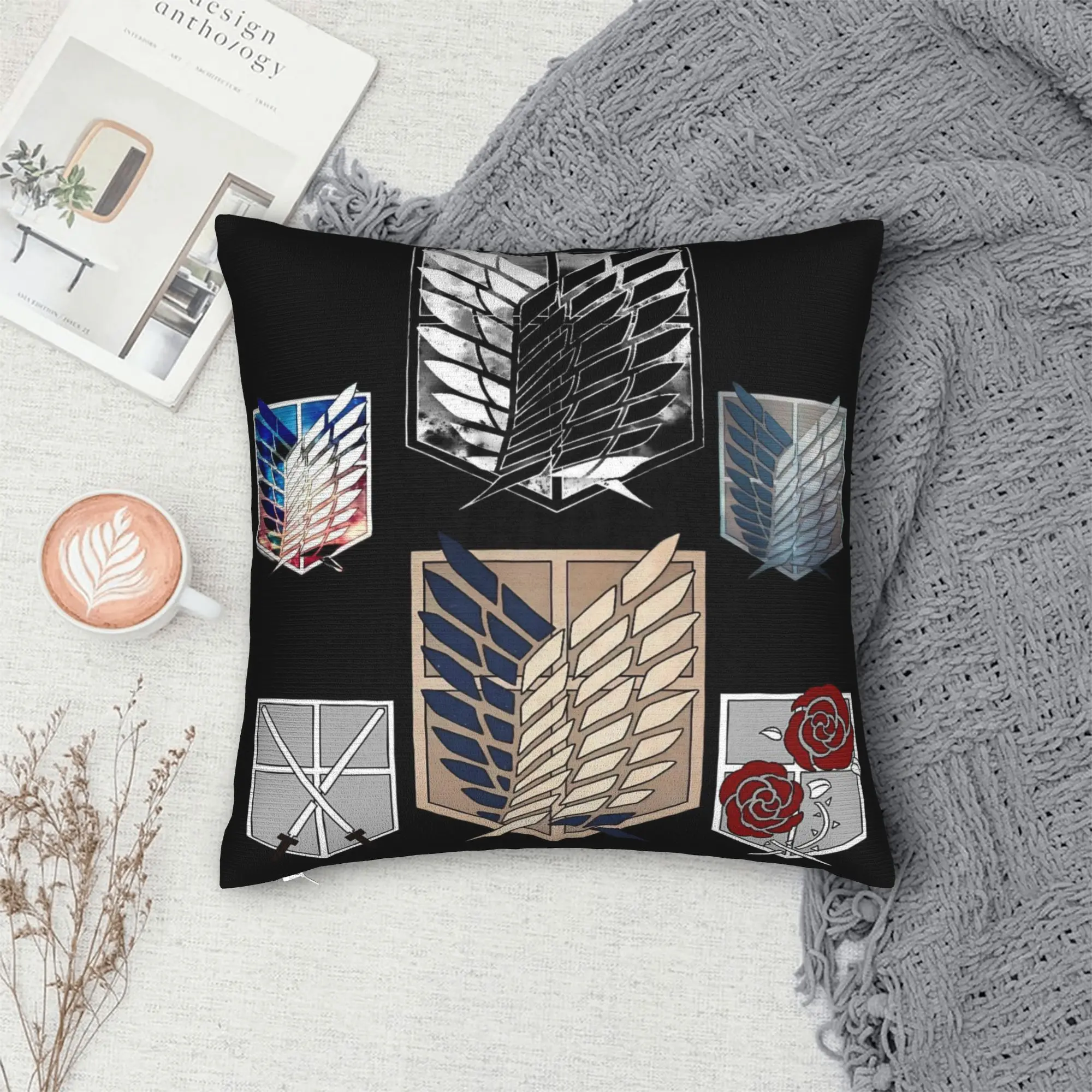 Attacks on Titans Pillow Case  Comfy Pillow Cover Novelty Pillowcases For Living Room Chair