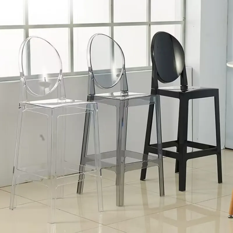 8Pcs Fashion Home Decor Clear  Acrylic Plastic Ghost Chair Restaurant Dinning Furniture Stool For Party Bar Decoration