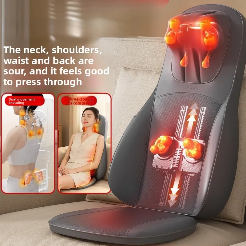3D Shiatsu Massage Cushion Massager Chair with Heat Neck Back Portable with Compress Rolling Massage for Shoulder Full Body Pain