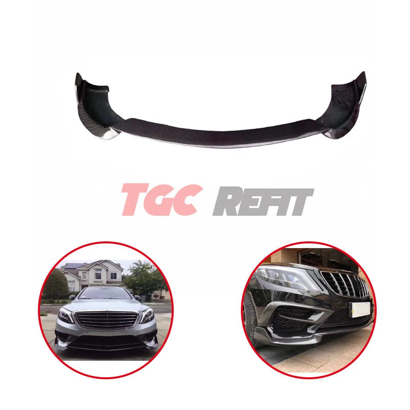 

Benz S Class W222 S350 S400 S500 S63 S65 2014-2017 Carbon Fiber Front Lip Spoiler Front Bumper Lip Chin Car Bumper Chin Guard