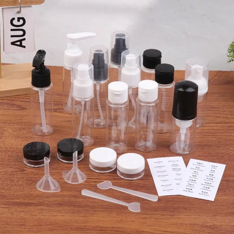11pcs/Set Travel Bottle Set Refillable Bottle Soft PET Lotion Shampoo Container Squeeze Tube Empty Bottle