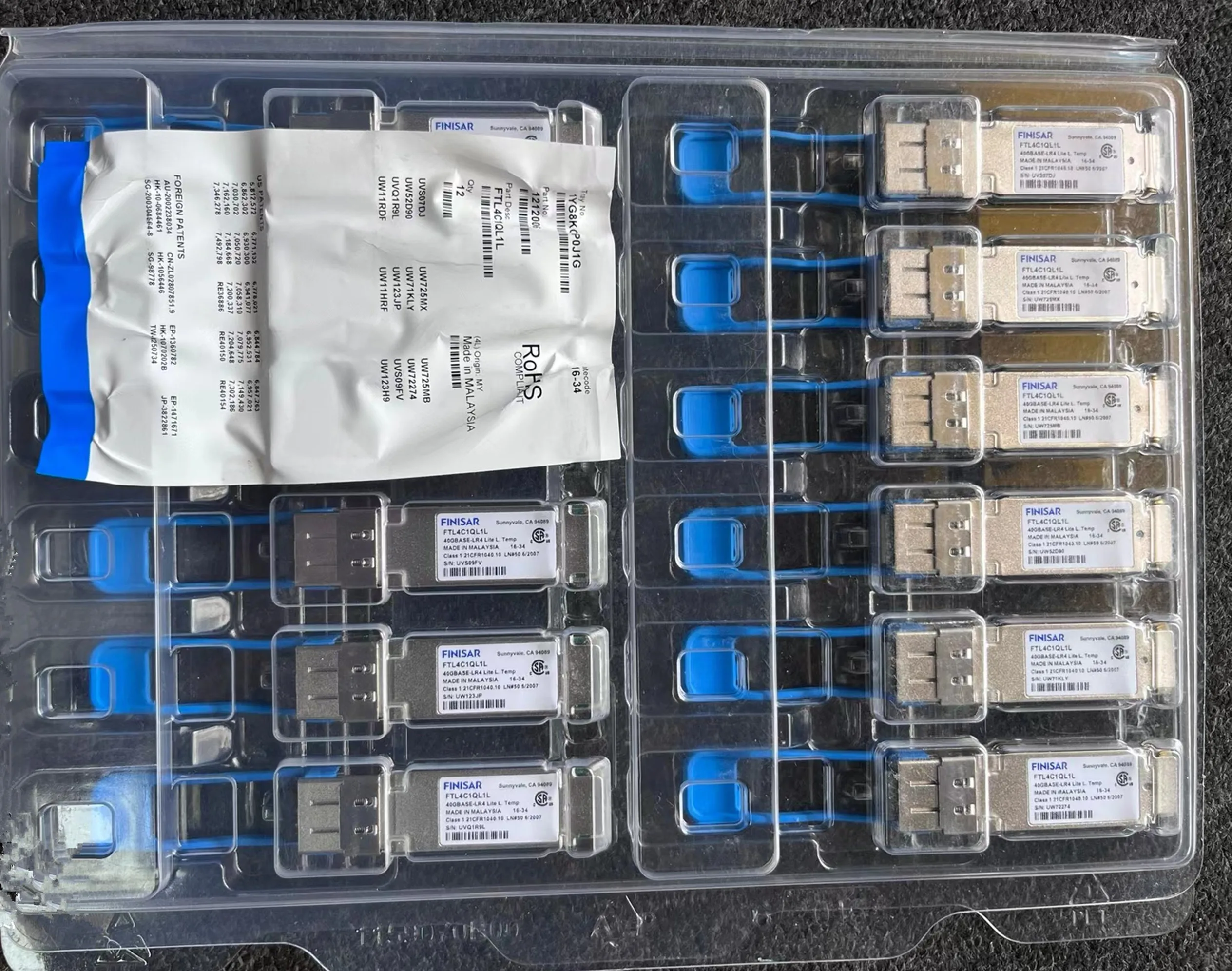 

QSFP 40G 2KM Module Transceiver FTL4C1QL2C-FB FTL4C1QL1C-FB FTL4C1QL1L QSFP 1310nm 40GB 2km LC 0 to70°C 40g Optical Switch