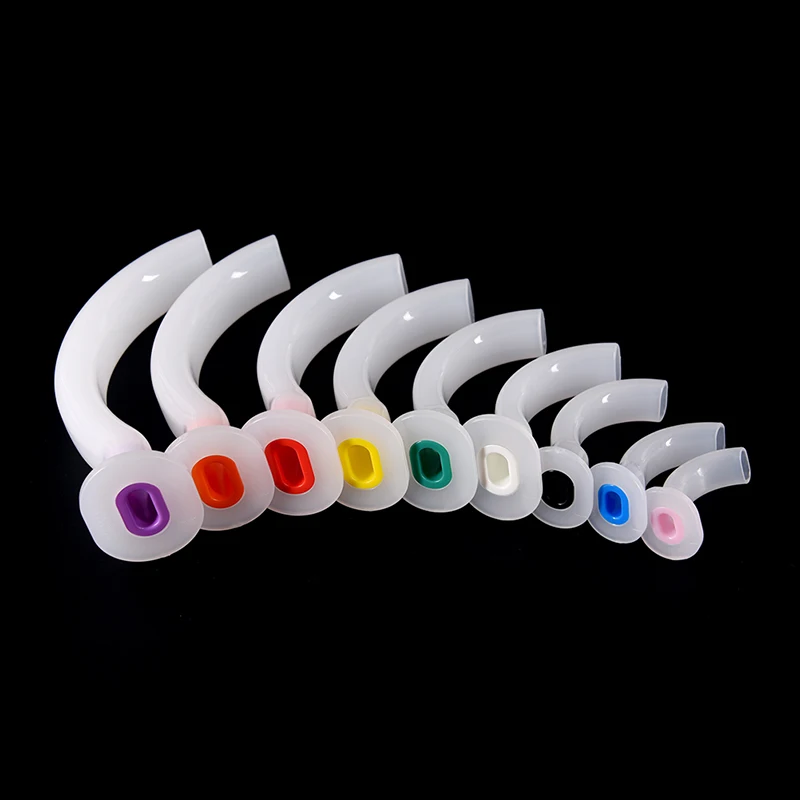 9 PCS Mixed Disposable Oral Air Way White Color Coded Guedel Airway Tube For First Aid Airway Tube Gas Guide Tube For Patients