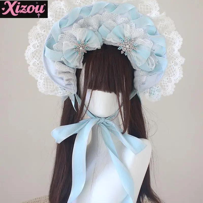 Bloem Bruiloft Cal Boog Kanten Lint Motorkap Hoge Hoed Sluier BNT Kanten Boog KC Hand Mouw Lolita Rand Clip Hoofddeksel Lolita Accessoires