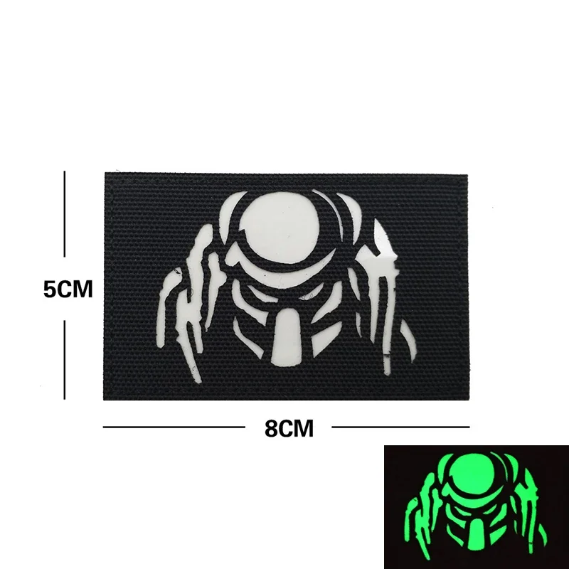 Reflective Dark Predator IR Laser Carved Glow Hook and Loop Patch Iron Blood Warrior Arm Badge Personalized Morale seal patches