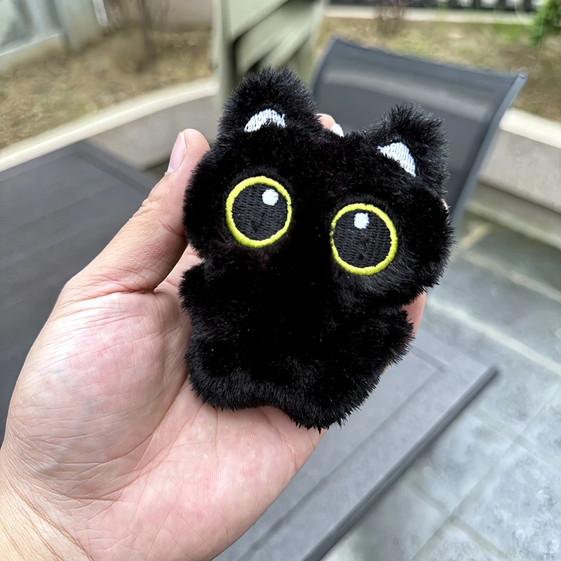 พวงกุญแจตุ๊กตาแมวดำน่ารัก 1 ชิ้น ของเล่นตุ๊กตาสร้างสรรค์ จี้ห้อยกระเป๋าขนาดเล็ก สำหรับเด็กชาย เด็กหญิง ของขวัญวันเกิด