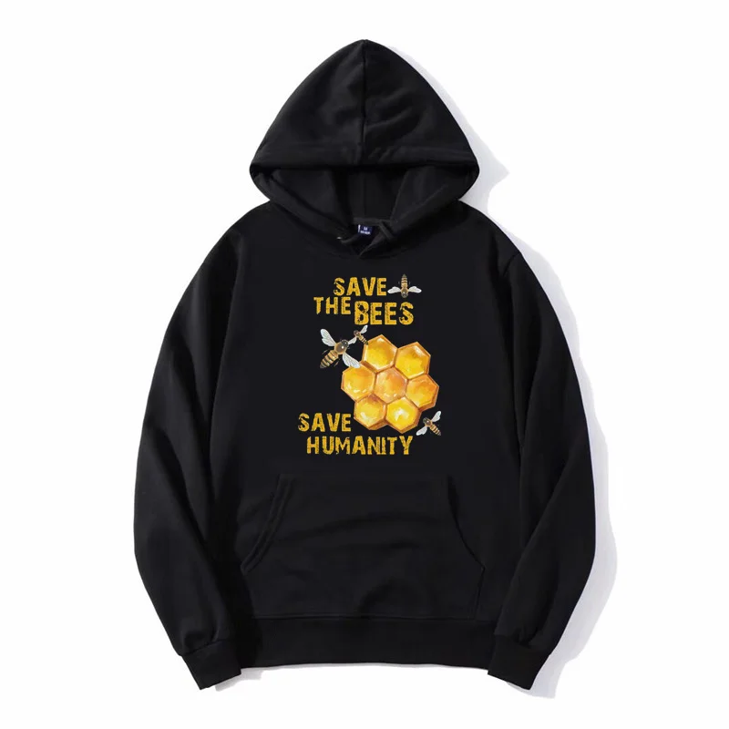 Male Save The Bees Save Humanity Hoodie Beekeeper beekeeping Hoody Sweatshirt Hip Hop Pullover Cotton Unisex Coat Tops