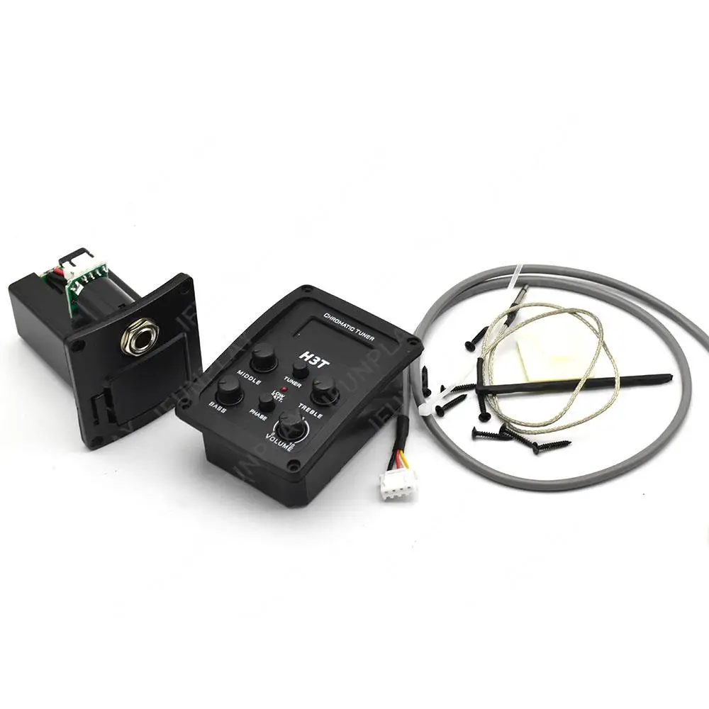 3 قطع لاقط للجيتار السمعي مع نظام موالف EQ ملحقات خشبية للجيتار الشعبي المعادل للجيتار #6