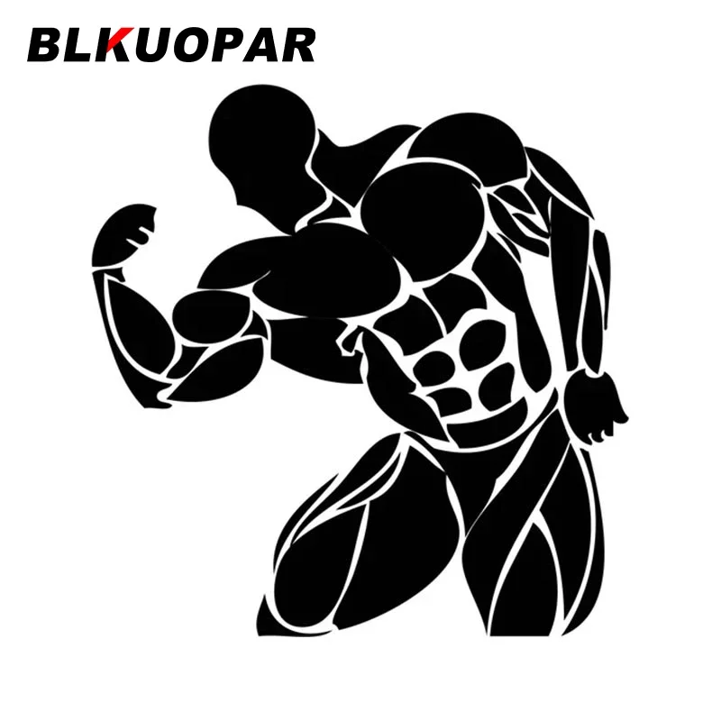 

BLKUOPAR Бодибилдер Мышечный человек Фитнес Автомобильная наклейка Графика Личность Креативная наклейка Окна Багажник Мотоцикл Стайлинг автомобиля
