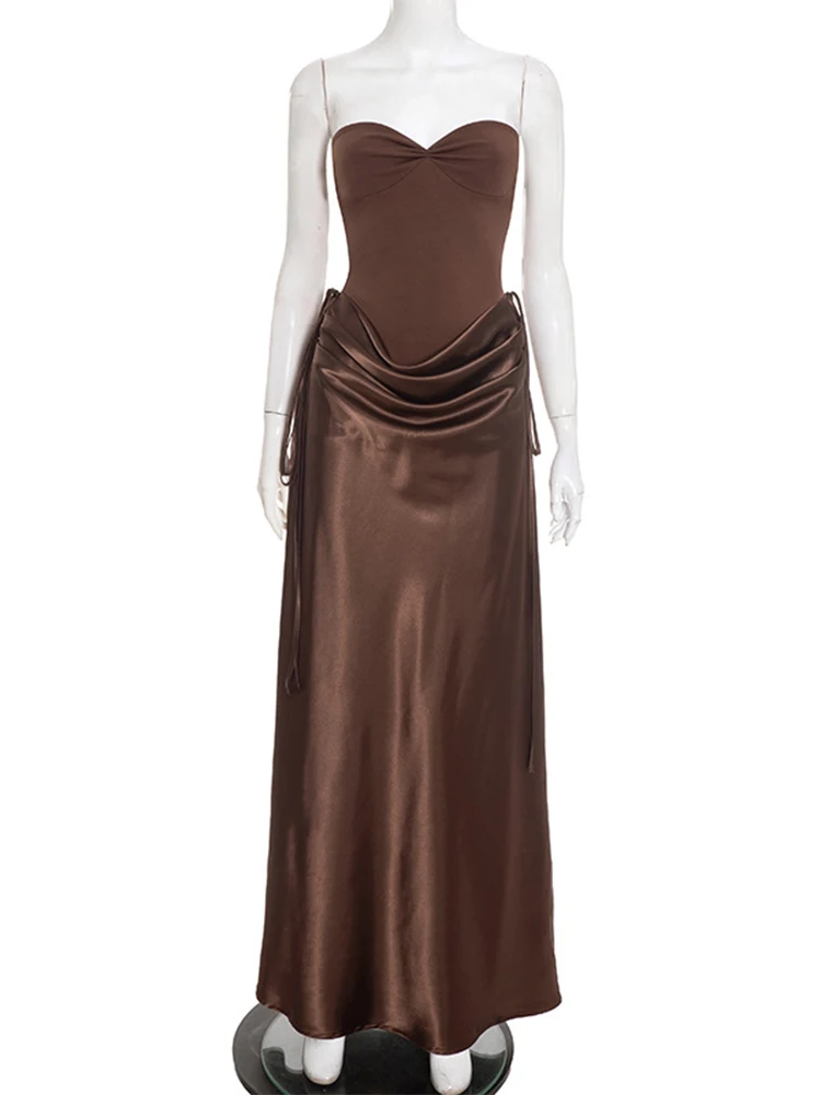 Trendix Sexy Off Shoulder Elegant Long Dress Women 2026 Summer High Waist Slim Long Dresses Party Backless Evening Maxi Dress