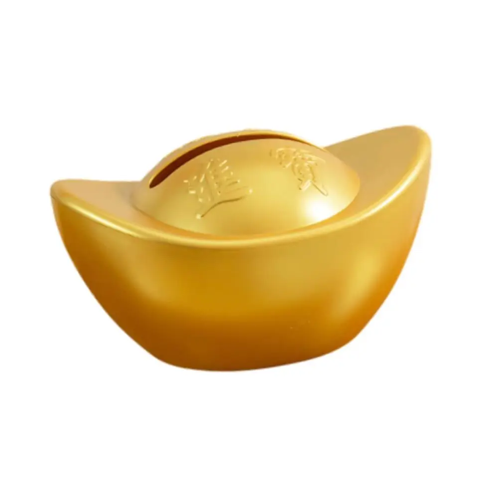 Yuan Bao Shape Ingot Yuan Bao Tissue Box Feng Shui Decor Silver/Gold Desktop Tissue Holder Ornament Easy Access