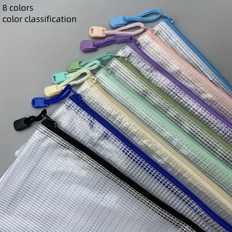 

Convenient A4 Grid Document Storage Bags, 8/16-Pack, Waterproof and Dustproof, Macaroon-Colored