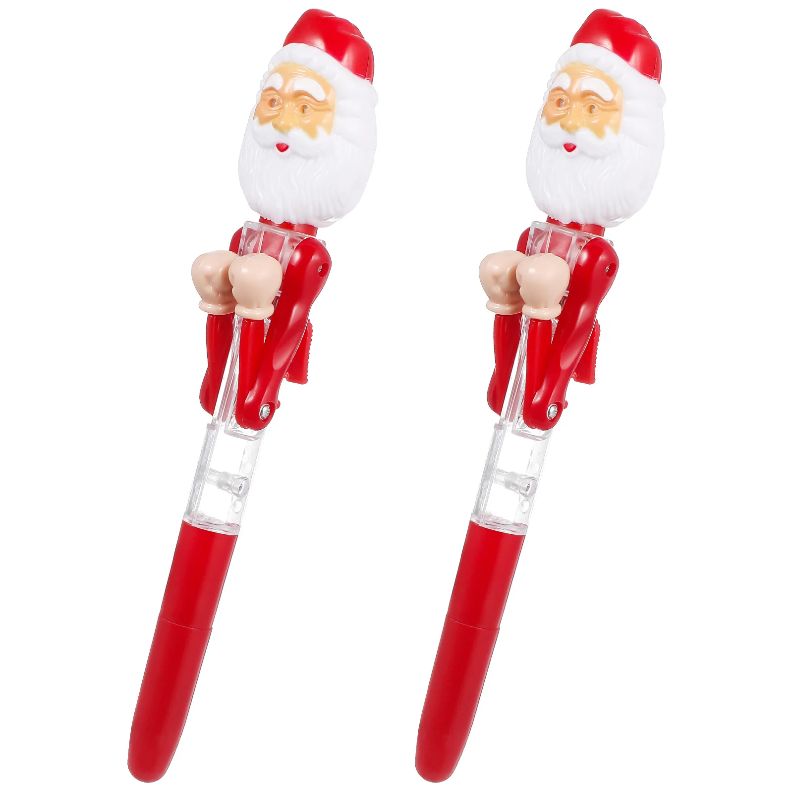 2pcs Christmas Theme Ballpoint Pens Santa Claus Christmas Writing Pens Xmas Ballpoint Pens Decompression Pens Random Color