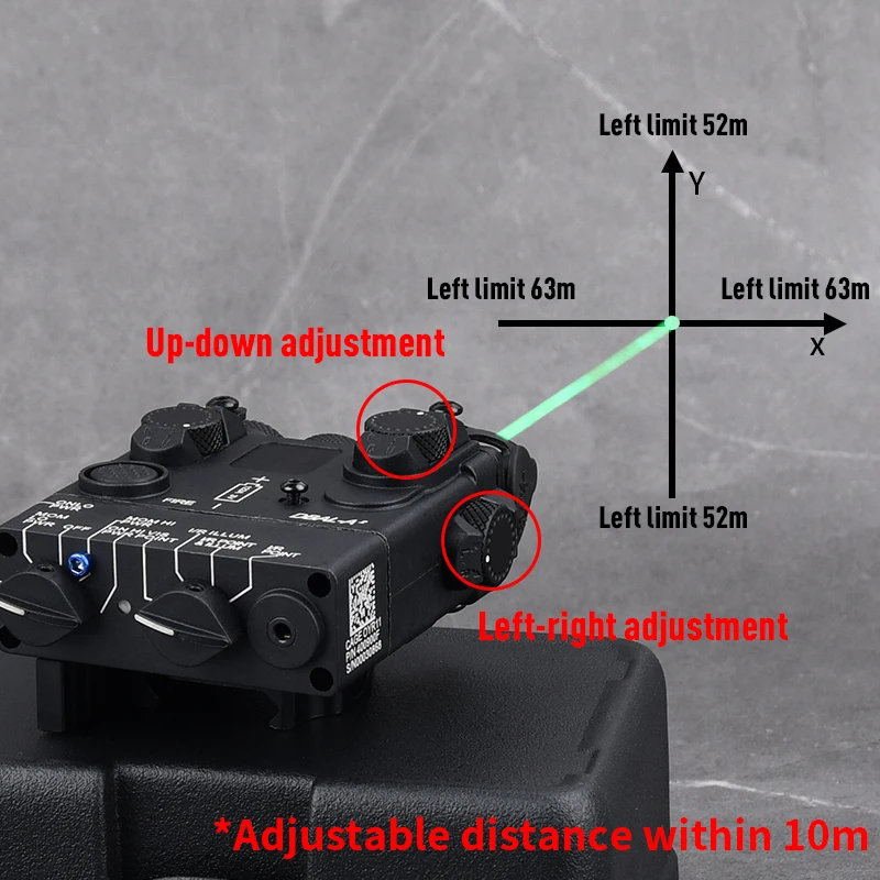 WADSN Airsoft Tactical DBAL A2 Laser Red dot Green Blue Indicator IR Lens LED White Light Strobe Hunting Weapon Flashlight