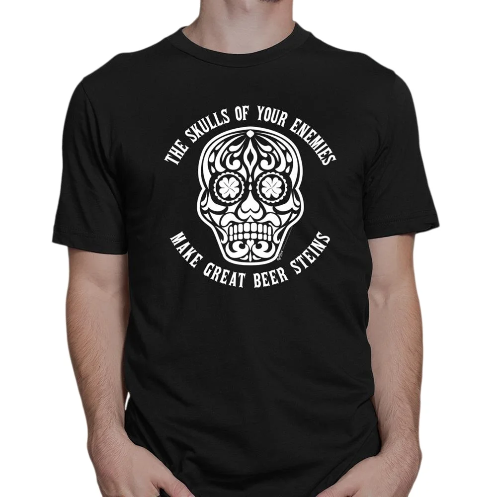 Cotton Black T-Shirt Firefighter First in Last out Skull Fire Department Printed Men's & Women's Summer Top