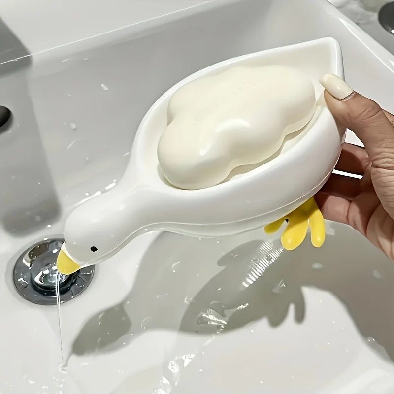 Duck Soap Dish-Cute Self Draining Soap Holder,Creative Rack for Shower Bathroom Decor Organizer for Sink Countertop,Novelty Gift view 5