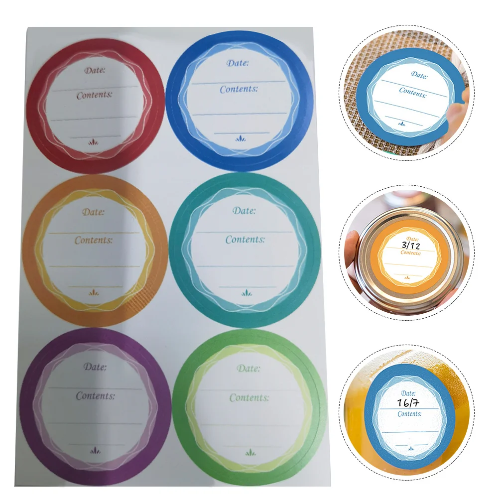 60Pcs Waterproof Date Labels Reusable Bottle Stickers for Food Storage Jars Containers Labeling System Convenient Office Kitchen
