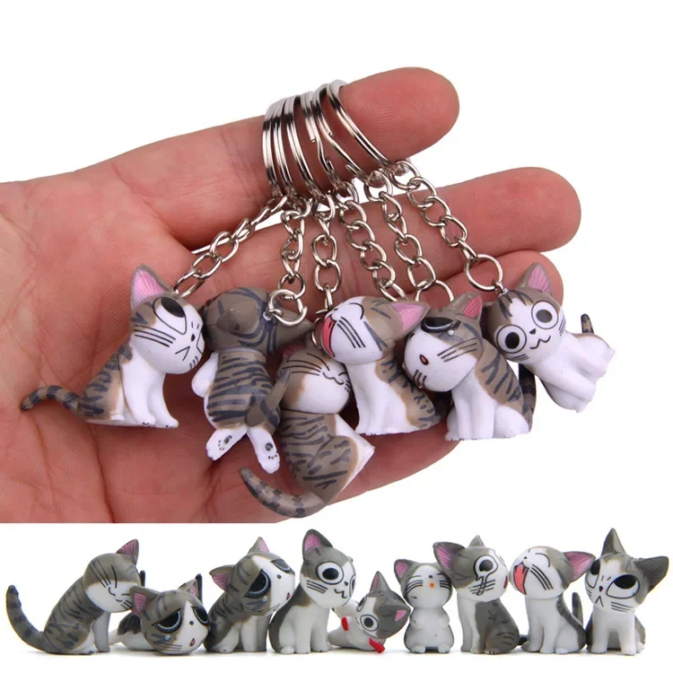 9pcs/set Cute Kawaii Cat Chi\'s Sweet Home Keychain Keyring Women Pendant Cartoon Figures Key Ring Cosplay Accessories Xmas Gifts