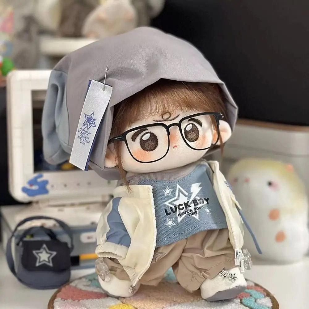 

Hoodie 20cm Plush Toy Clothes Baseball Hat Set Shoulder Strap Cotton Doll Clothes Mini Clothing Plush Toy Clothes