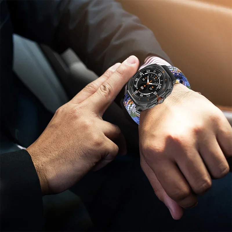 Cinturino ad anello intrecciato per Samsung Watch 7 ultra band 47mm accessori Bracciale sportivo in nylon correa Samsung Galaxy Watch 7 ultra cinturino