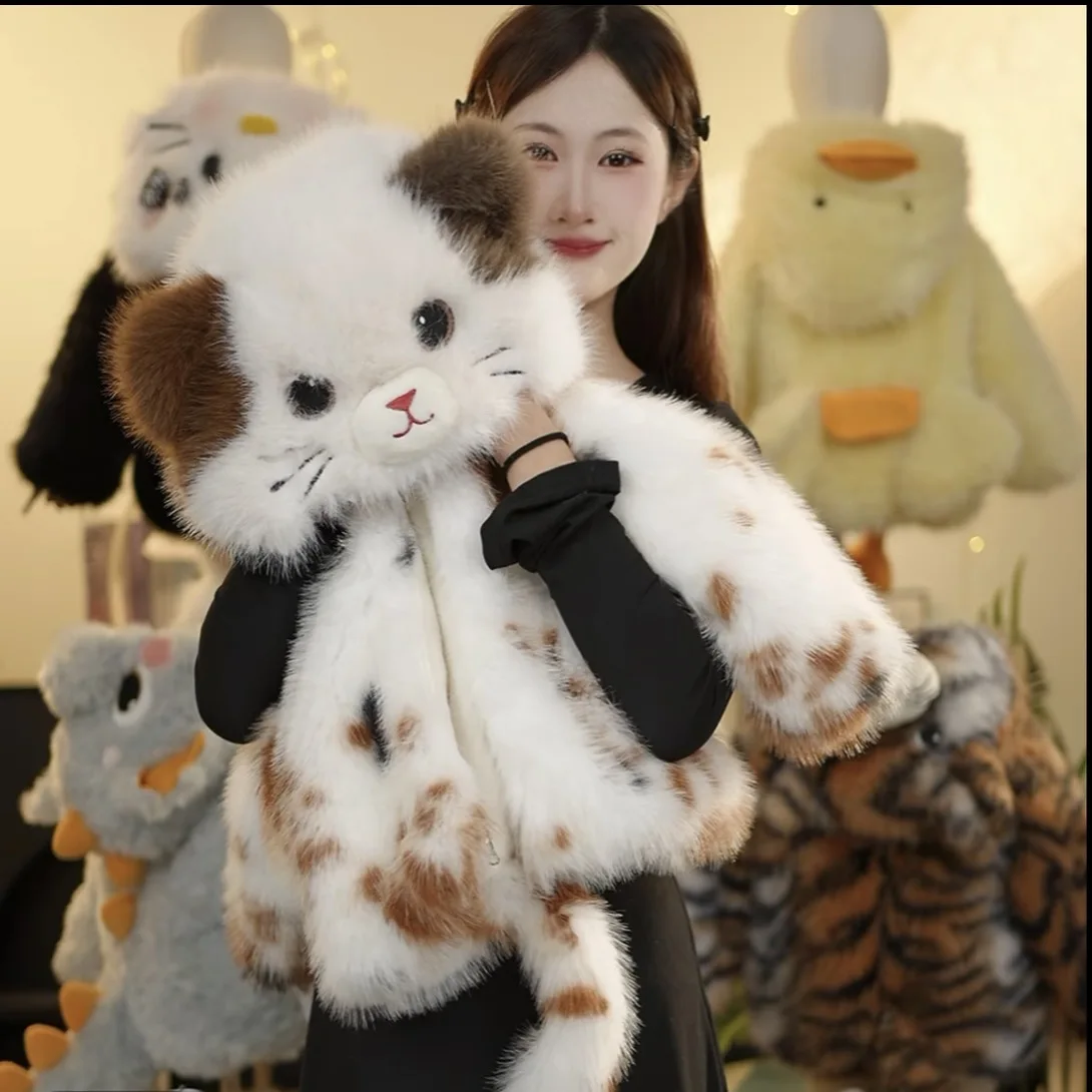 

Kawaii зимнее детское пальто из искусственного меха, плюшевая куртка, модная стеганая куртка с капюшоном для девочек, утепленная теплая милая верхняя одежда, подарок
