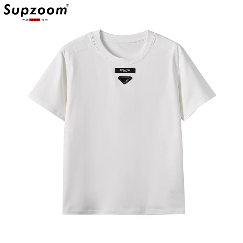 

Supzoom 2024 New Arrival Top Fashion Summer High Street Label Neutral O-neck Casual Heavy Texture Cotton Ins Loose Men T shirt