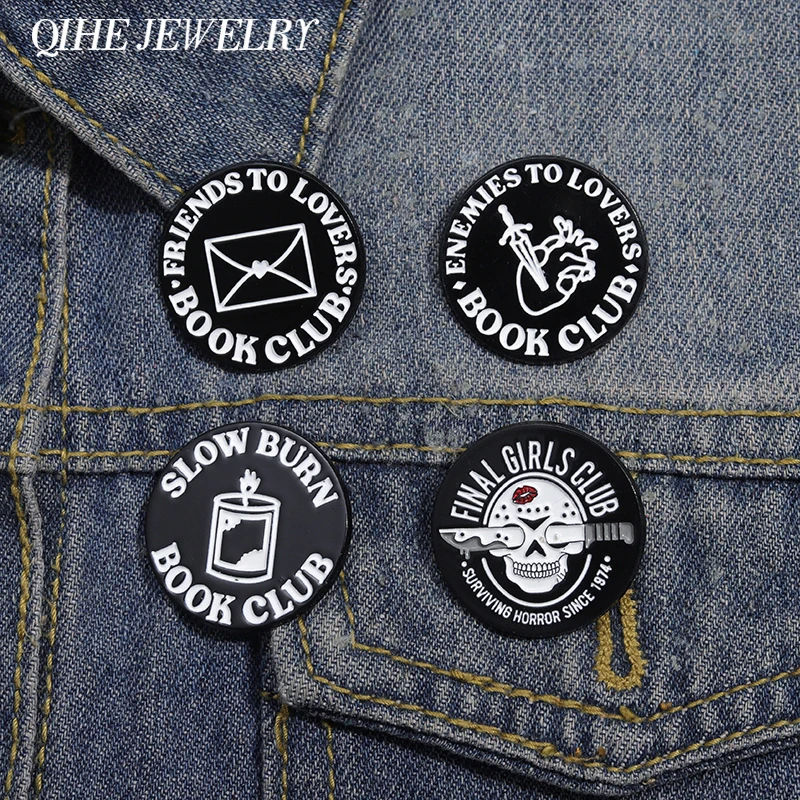 Finale Mädchen Club Emaille Pin Runde Punk Abzeichen Freunde zu Liebhabern Buch Club Broschen dekorative Revers Rucksack Abzeichen Schmuck Geschenk