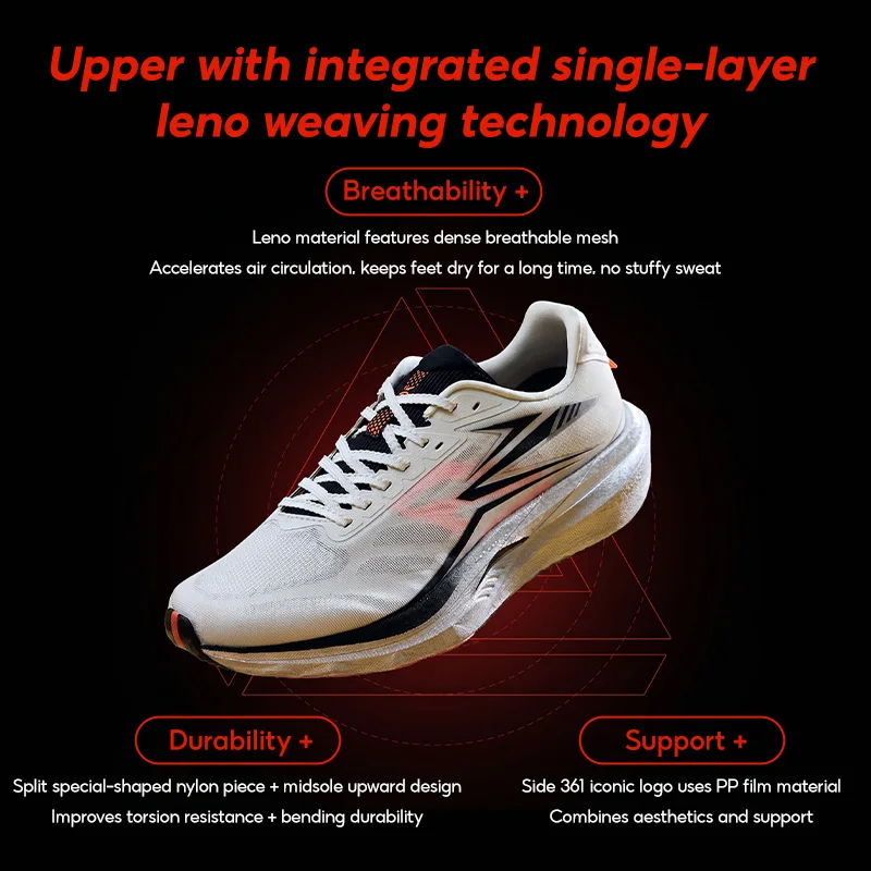 361 Degrees Steed Men's Running Shoes  Breathable Stable Rebound Grippy Durable Marathon Male Sneakers 672612203 image 6