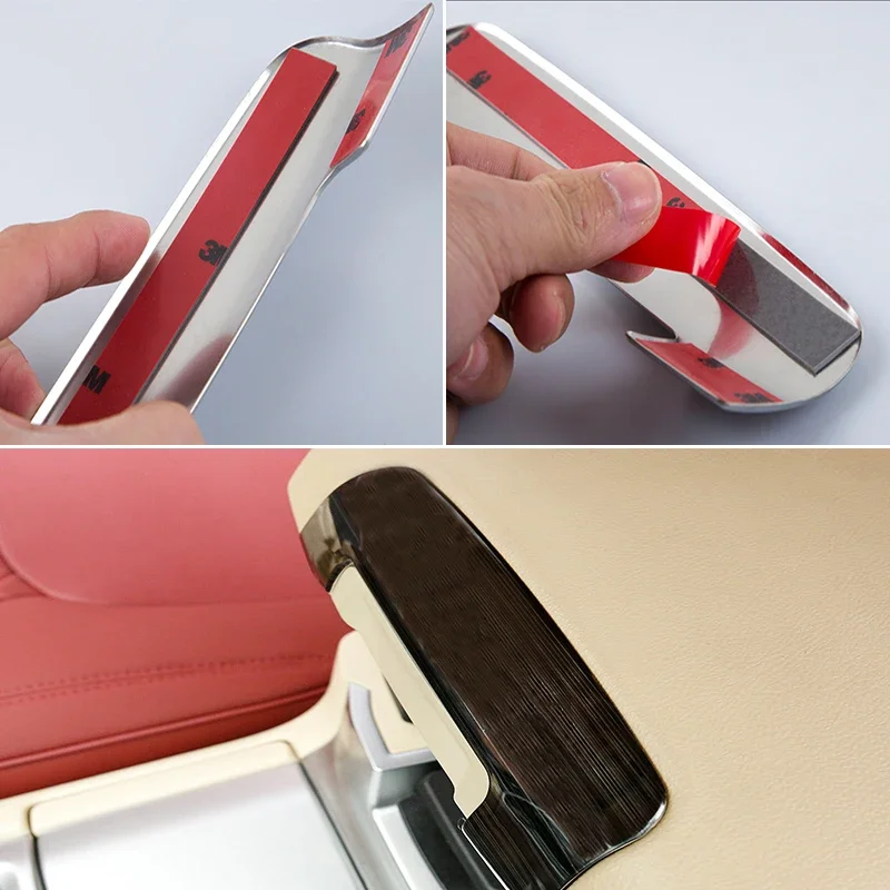For Toyota Land Cruiser 200 Armrest Box Decorative Sticker LC200 Car Interior Decoration Stainless Steel Decoration Accessories 5