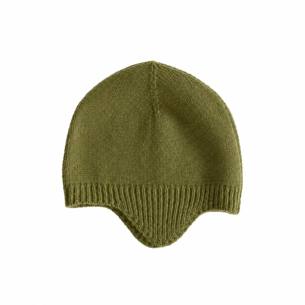 Korea Style Soft Warm Baby Knit Hat Winter Thick Knit Solid Pure Cashmere Baby Bonnet Cap Ear Protection Infant Cap Girls Boys