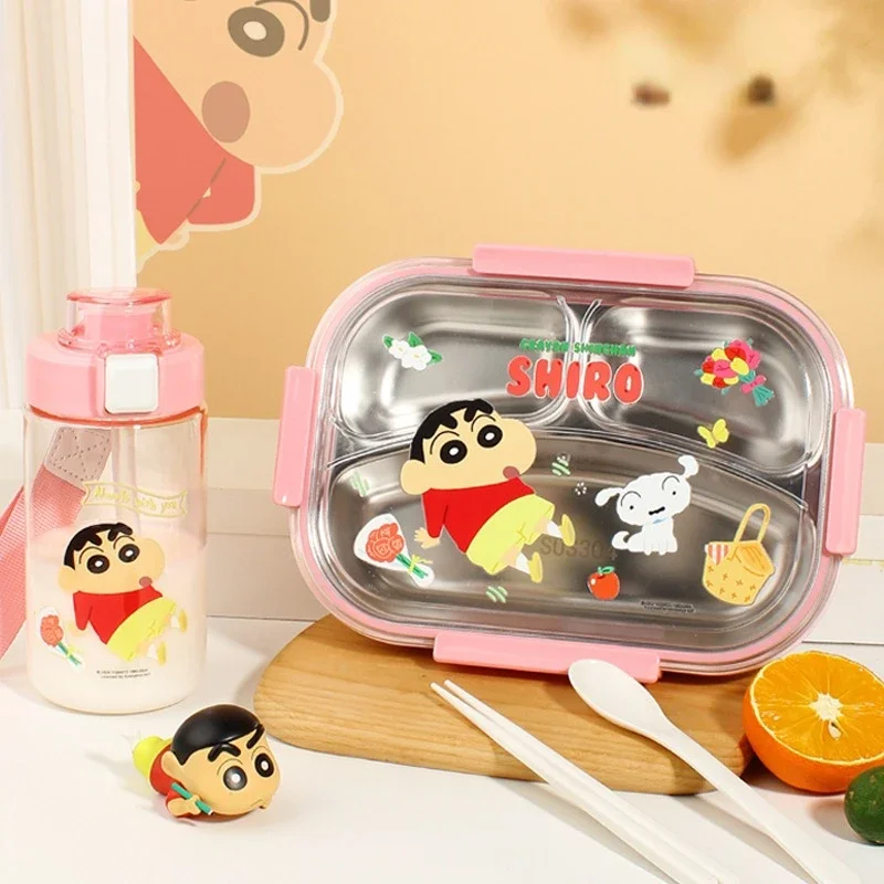 

Crayon Boy Shin C-Chan Lunch Box Students Divide Their Plates Stainless Steel Insulated Picnic Travel Box Children Holiday Gift