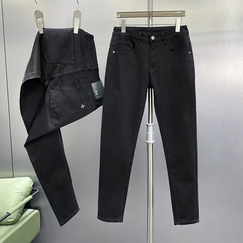 Jeans déFlexdécontractés pour hommes, pantalons à petites jambes, coupe couvertes élastique, polyvalents, haut de gamme, cool, jeune, nouvelle marque