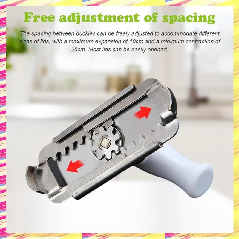 ABJJ Jaropener For Weak Hands Easy Open Adjustable Grip Jar Opener, Stainless Steel Can Opener Bottle Tin Cap For Seniors
