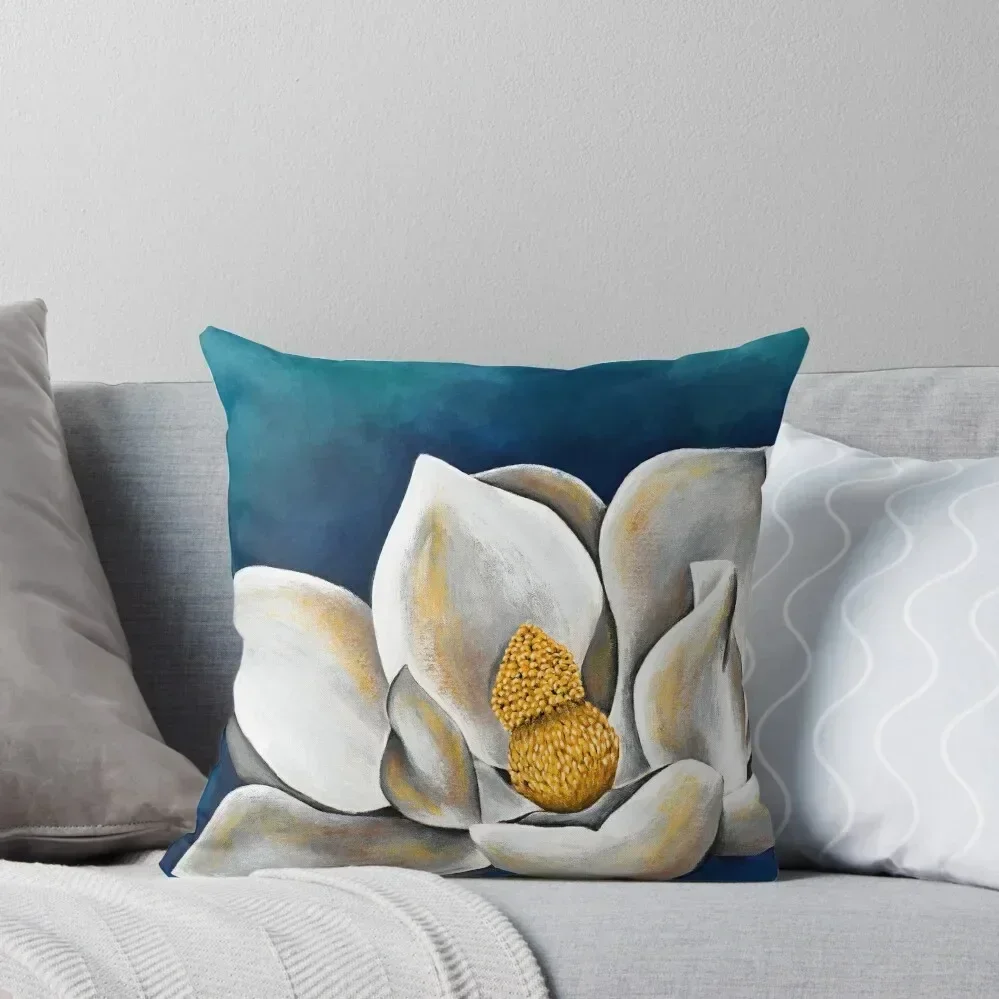 

Teal Magnolia Throw Pillow Pillowcases Cusions Cover Cushions For Sofa pillow