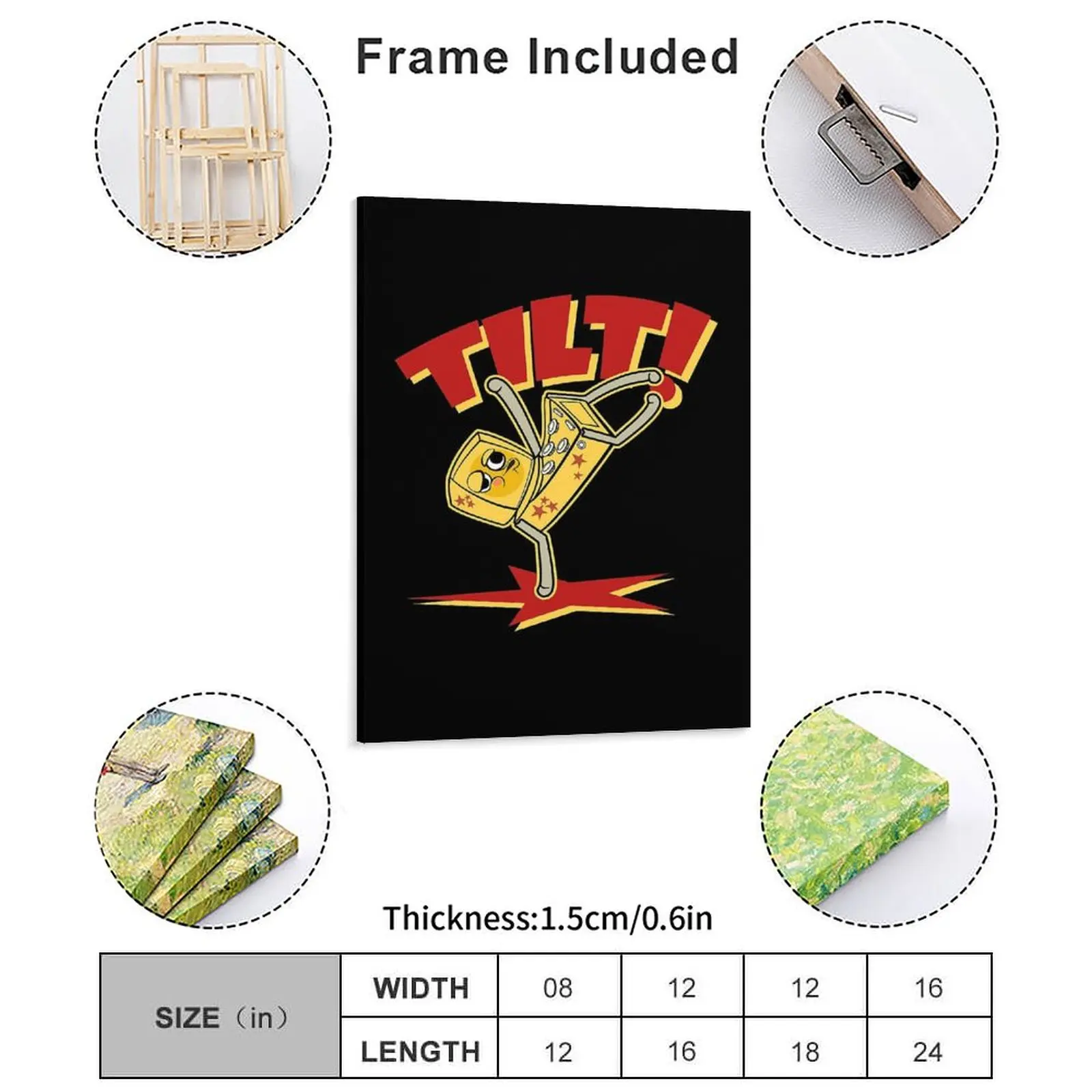 Tilt Pinball Machine Graphic For Pinball Fans Canvas Painting Party Cinema Club Cave Create Framed Wall Paintings