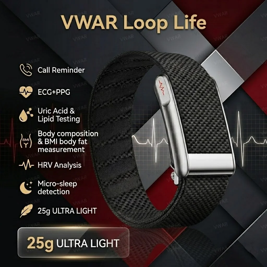 

New Nursing Level Blood Oxygen Smart Band Men Women ECG+PPG Uric Acid Lipid Heart Rate Sport Fitness Tracker Waterproof Watch