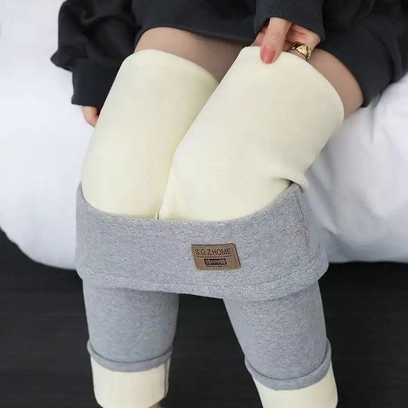 Fleece Leggings Women's Outer Wear 2024 Autumn and Winter Korean Version High-waisted Small-footed Trousers Thermal Cotton Pants