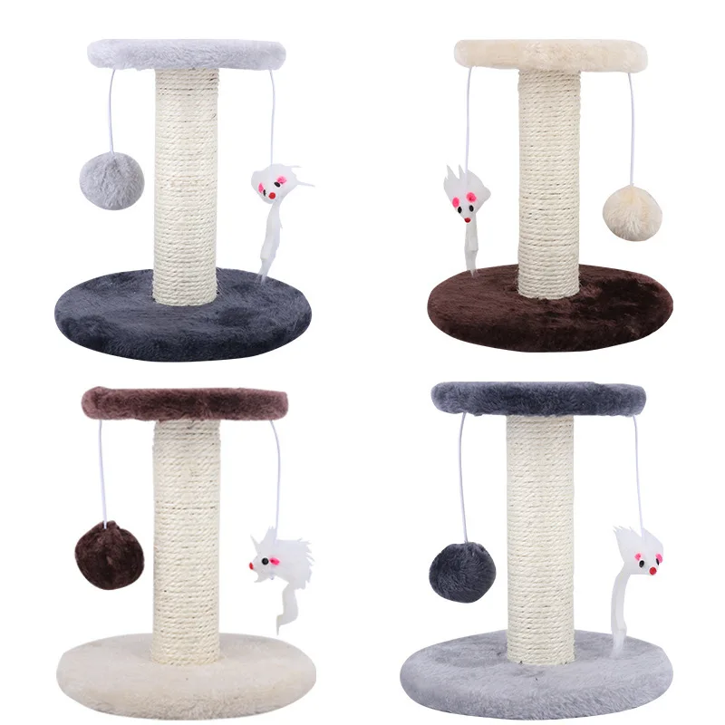 Factory Price Cat Scratcher Tree with Soft Plush Mouse Cat Climbing Tower Cat Puzzle Toys