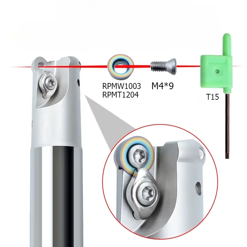 20pcs R4 R5 R6 R8 Carbide Inserts Pressure Plate Screw Clamp Blades M3 M4 M5 Tool Parts Accessories for EMR EMRW