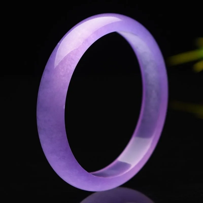 

Natural High-ice Purple Flat Bar Bracelet, Elegant Temperament Jewelry