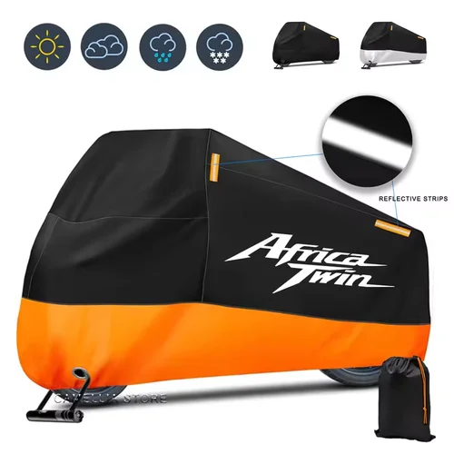Cubierta impermeable para motocicleta, protección UV para todo tipo de clima, cubierta para motocicleta y Scooter para exteriores, 190T, resistente al desgaste, cubierta para lluvia y polvo