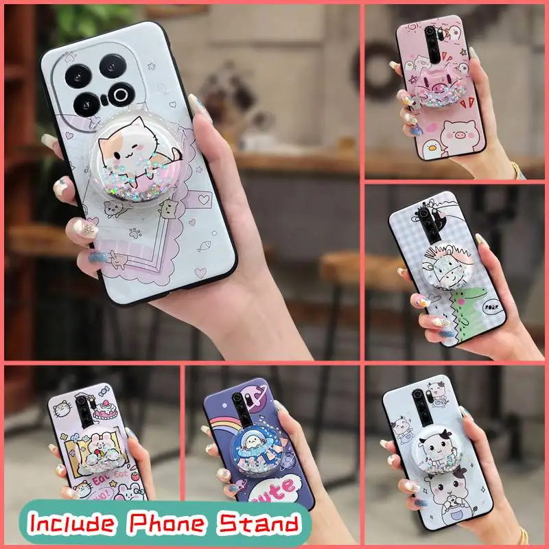 cute Glitter Phone Case For VIVO IQOO13 Back Cover Cartoon quicksand phone lens protection Waterproof Kickstand Durable