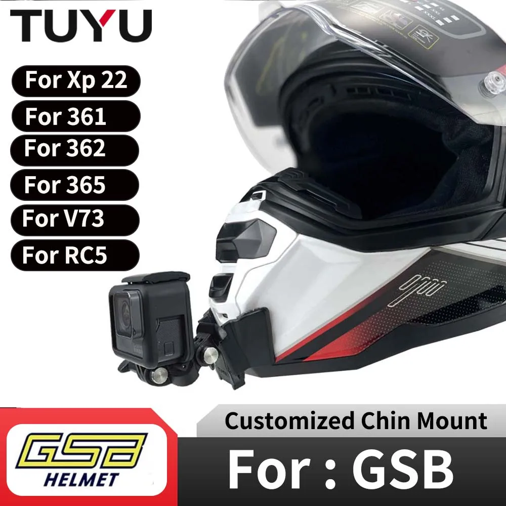 خوذة دراجة نارية مخصصة من الألومنيوم مثبتة على الذقن لـ GSB V73 XP22 r5 ، ملحقات لـ GoPro Hero 12 ، 11 ، 10 ، Insta360