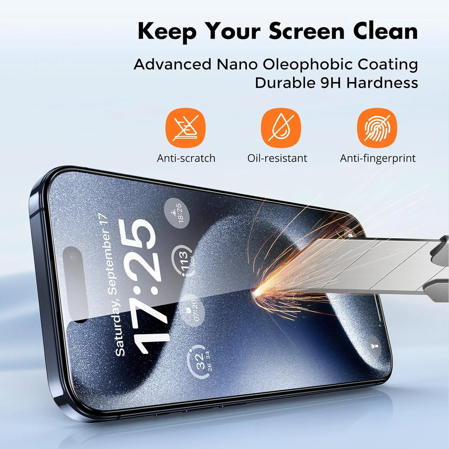 5PCS Tempered Glass for IPhone 15 14 13 12 Mini 11 Pro MAX Screen Protector for IPhone 6 7 8 X XR XS Max SE Protective Glass