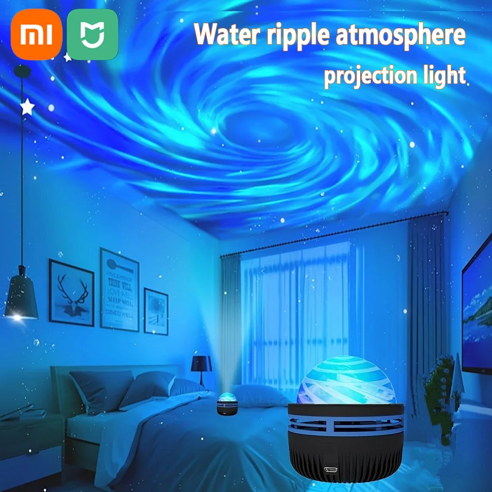 XIAOMI LED Galaxy Projector Light RGB Smart Remote Control Star Aurora Lamp KTV USB Plug Rotating Christmas Party Decoration