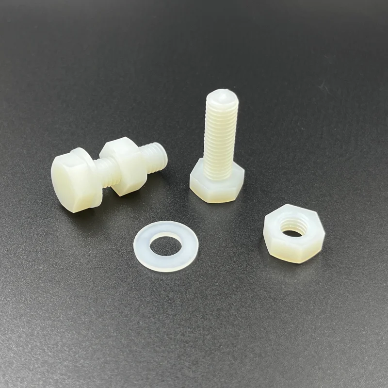 216 teile/satz weiße Nylon Sechs kant schraube Mutter Unter leg scheibe Set metrisch Gewinde Sechs kant schraube Kunststoff isolierte Schraube m4 m5 m6 m8 m10 – Detail 7