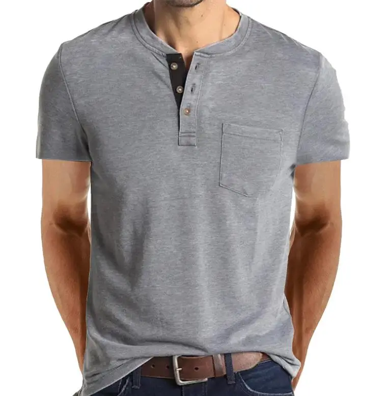 

Новая летняя мужская футболка ort Sve Henry irt Youth Faion Slim Fit Regular Sve Length Pure Color Iron Free Trea...